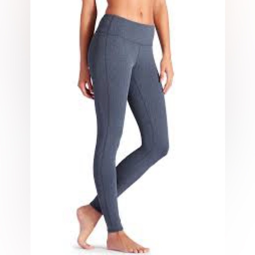 Athleta Herringbone Chaturanga Tight In Dress Blue Size M